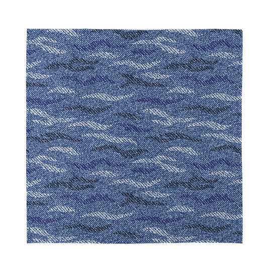 Camo Denim Jeans Pattern Print Silk Bandana