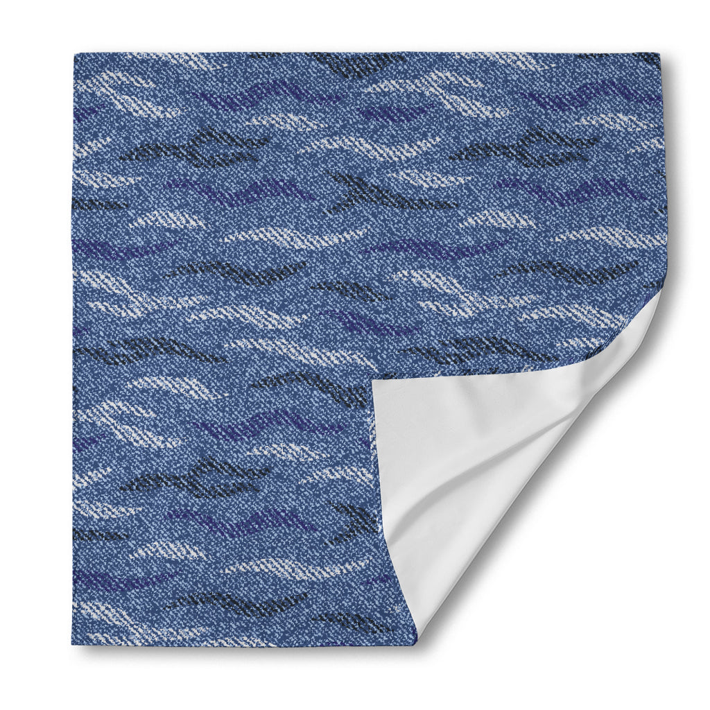 Camo Denim Jeans Pattern Print Silk Bandana