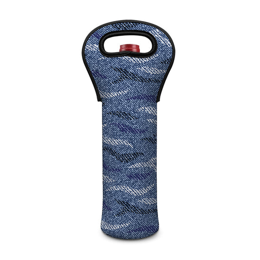 Camo Denim Jeans Pattern Print Single Neoprene Wine Tote