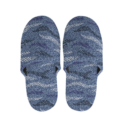 Camo Denim Jeans Pattern Print Slippers