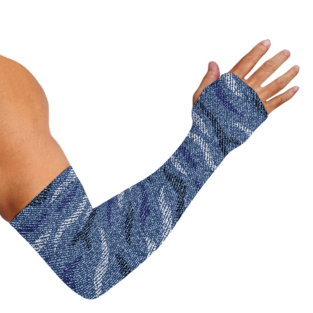 Camo Denim Jeans Pattern Print Sun Protection Arm Sleeves
