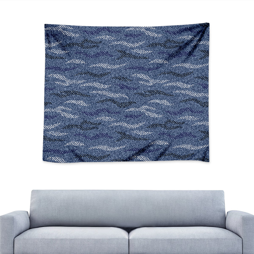 Camo Denim Jeans Pattern Print Tapestry