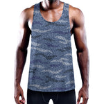 Camo Denim Jeans Pattern Print Training Tank Top