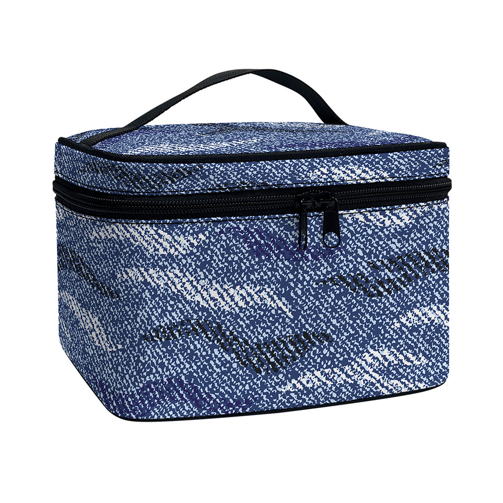 Camo Denim Jeans Pattern Print Travel Makeup Bag