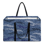 Camo Denim Jeans Pattern Print Utility Tote Bag