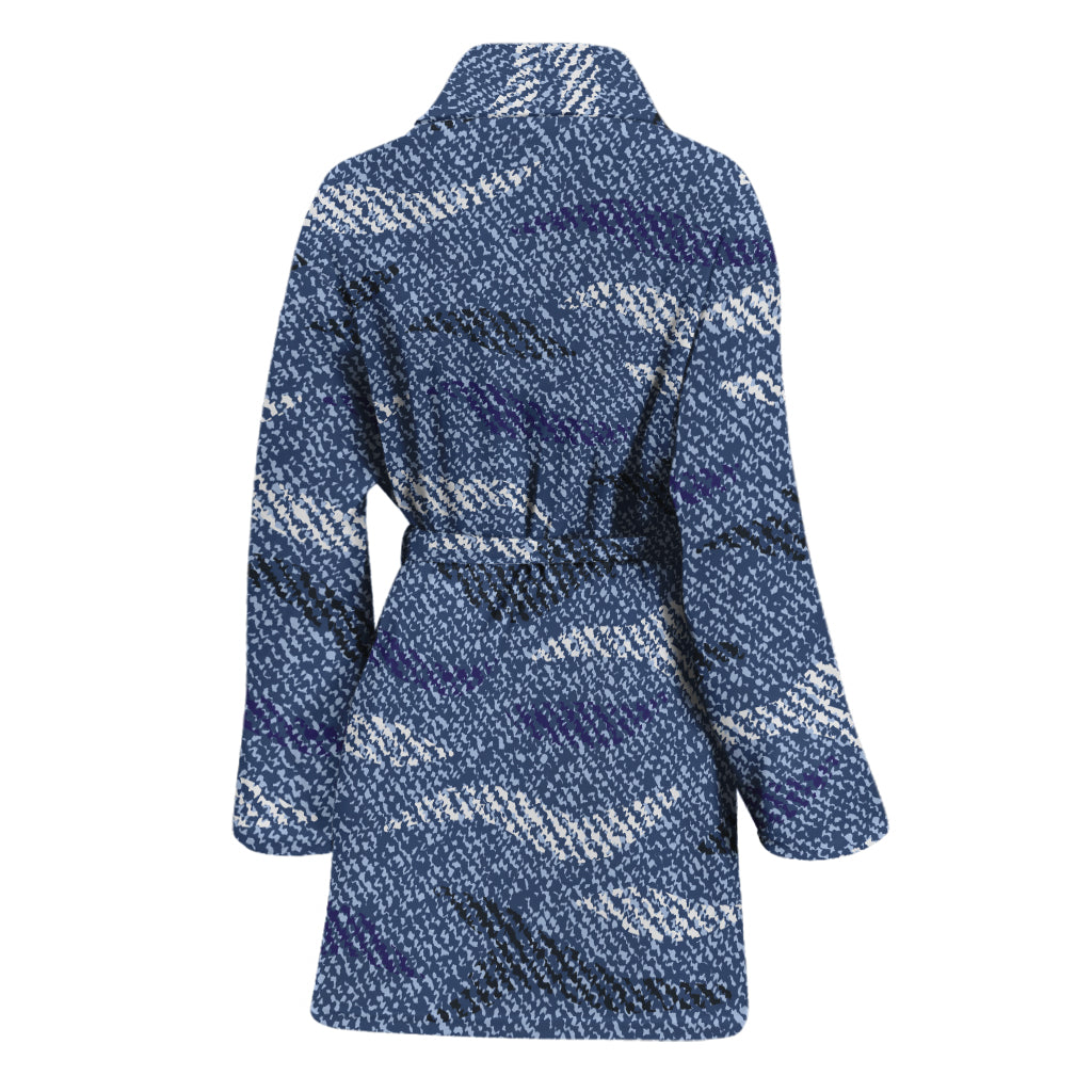 Camo Denim Jeans Pattern Print Women's Bathrobe