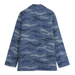 Camo Denim Jeans Pattern Print Women's Blazer