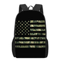 Camouflage American Flag Print 17 Inch Backpack