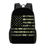 Camouflage American Flag Print 17 Inch Backpack