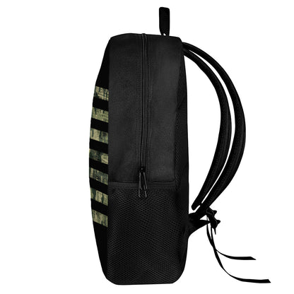 Camouflage American Flag Print 17 Inch Backpack