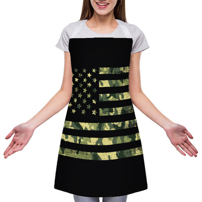 Camouflage American Flag Print Adjustable Apron