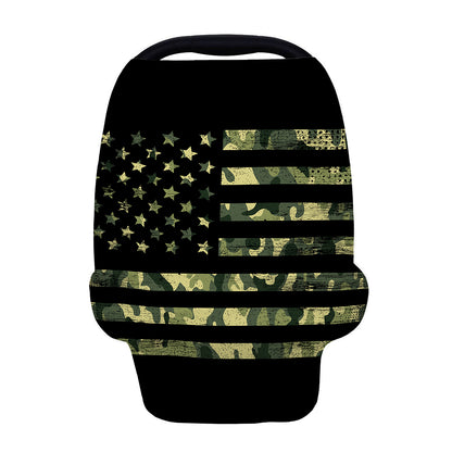 Camouflage American Flag Print Baby Seat Cover