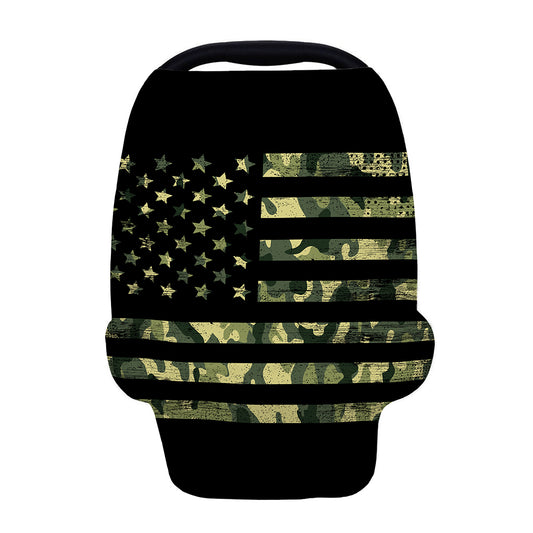 Camouflage American Flag Print Baby Seat Cover