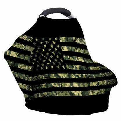 Camouflage American Flag Print Baby Seat Cover