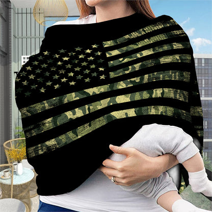 Camouflage American Flag Print Baby Seat Cover