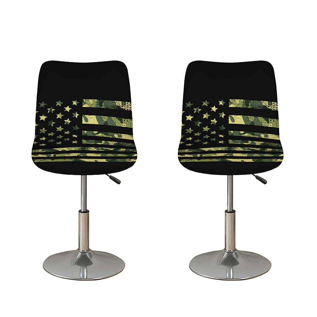 Camouflage American Flag Print Bar Stool Covers