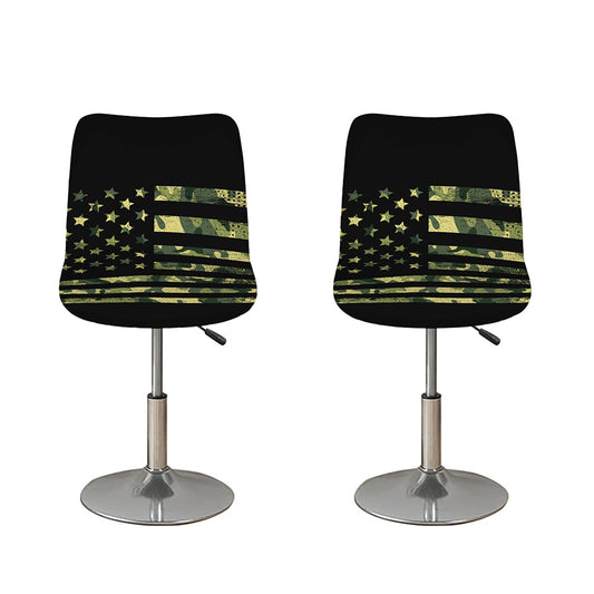 Camouflage American Flag Print Bar Stool Covers