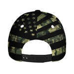 Camouflage American Flag Print Baseball Cap