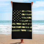 Camouflage American Flag Print Beach Towel