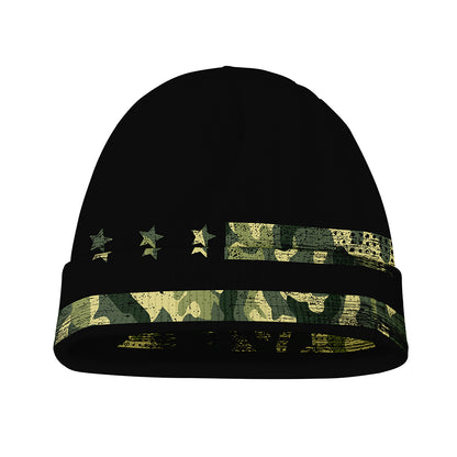Camouflage American Flag Print Beanie