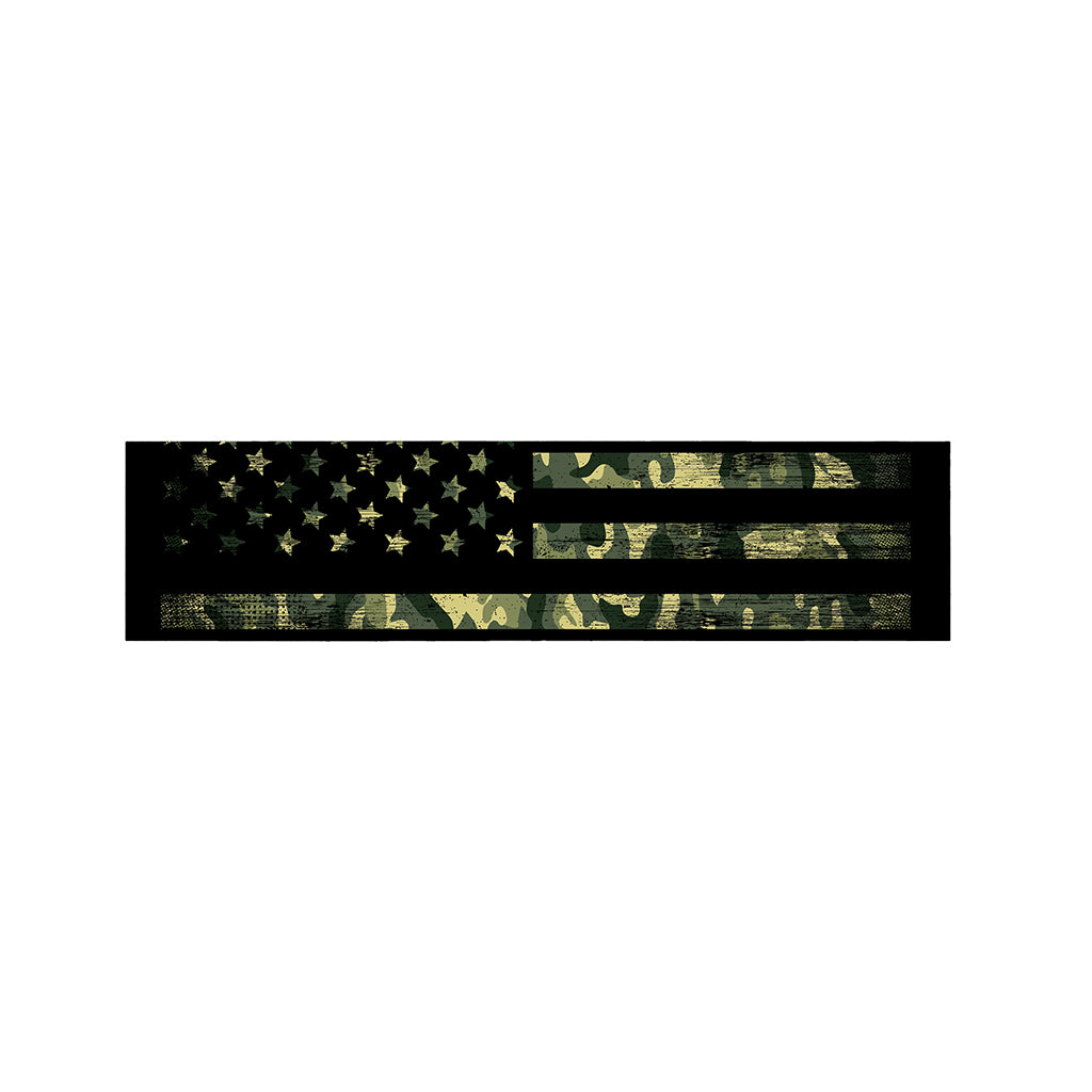 Camouflage American Flag Print Bed Runner