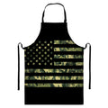 Camouflage American Flag Print Bib Apron With Pocket