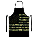 Camouflage American Flag Print Bib Apron With Pocket