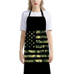 Camouflage American Flag Print Bib Apron With Pocket