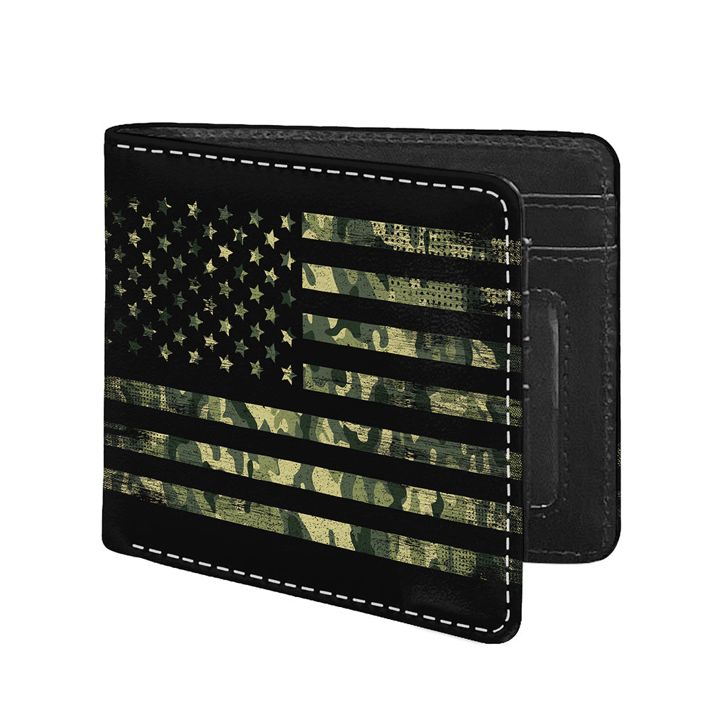 Camouflage American Flag Print Bifold Wallet