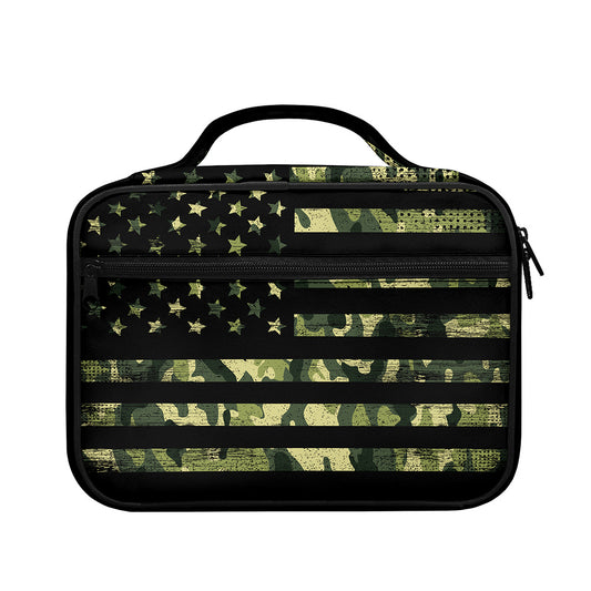 Camouflage American Flag Print Briefcase Bible Bag