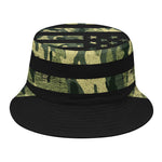 Camouflage American Flag Print Bucket Hat