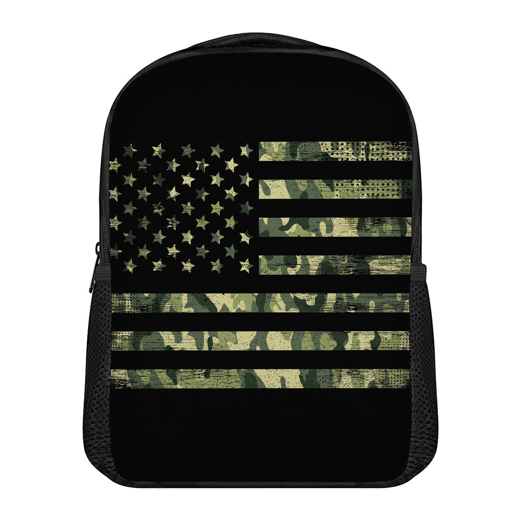 Camouflage American Flag Print Casual Backpack