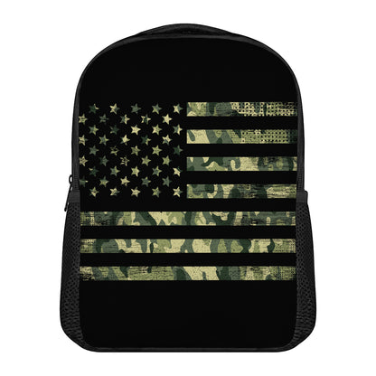 Camouflage American Flag Print Casual Backpack