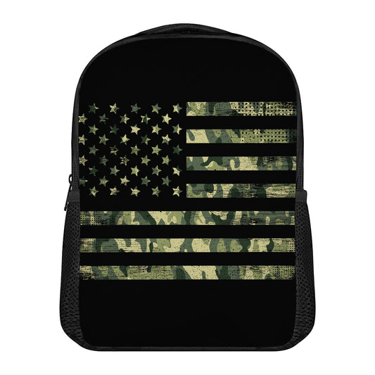 Camouflage American Flag Print Casual Backpack