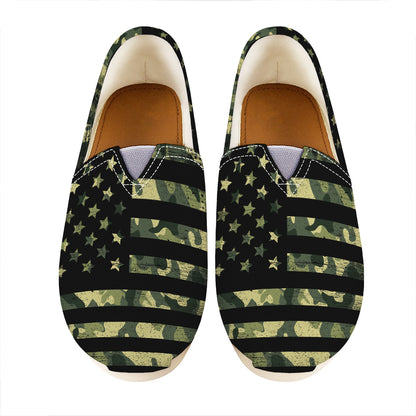 Camouflage American Flag Print Casual Shoes