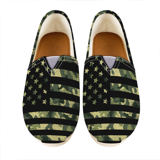 Camouflage American Flag Print Casual Shoes