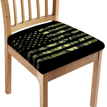 Camouflage American Flag Print Chair Cushion Cover