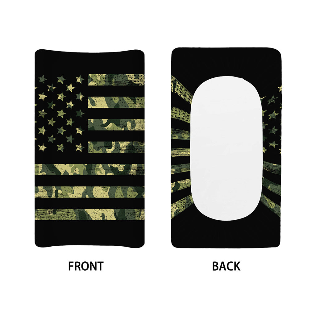 Camouflage American Flag Print Changing Pad Cover