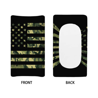 Camouflage American Flag Print Changing Pad Cover
