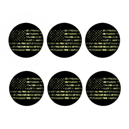 Camouflage American Flag Print Coaster Set