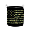 Camouflage American Flag Print Collapsible Laundry Basket