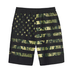 Camouflage American Flag Print Cotton Shorts