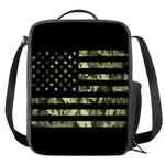 Camouflage American Flag Print Crossbody Lunch Bag