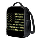 Camouflage American Flag Print Crossbody Lunch Bag