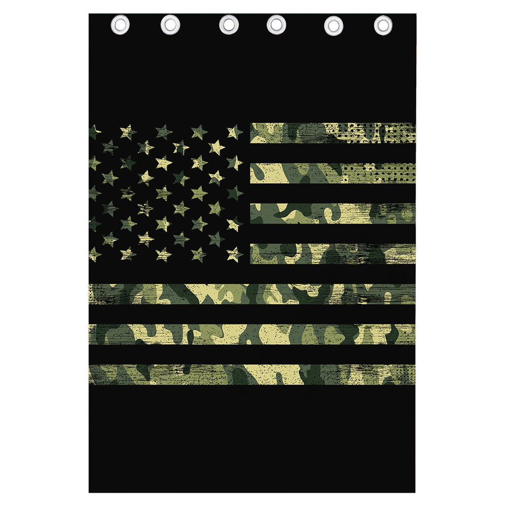 Camouflage American Flag Print Curtain