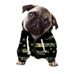 Camouflage American Flag Print Dog Zip Up Hoodie