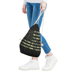 Camouflage American Flag Print Drawstring Bag