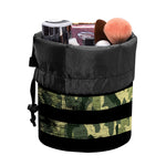 Camouflage American Flag Print Drawstring Makeup Bag