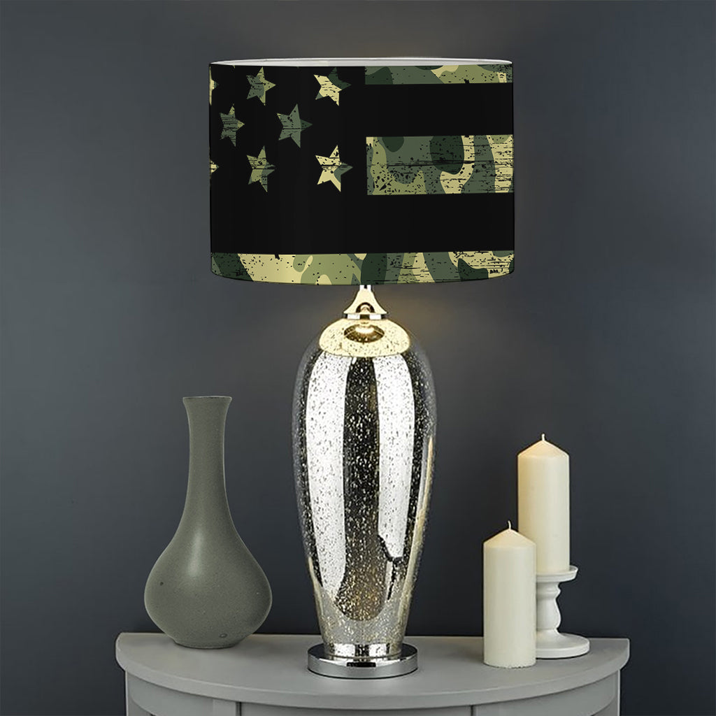 Camouflage American Flag Print Drum Lamp Shade