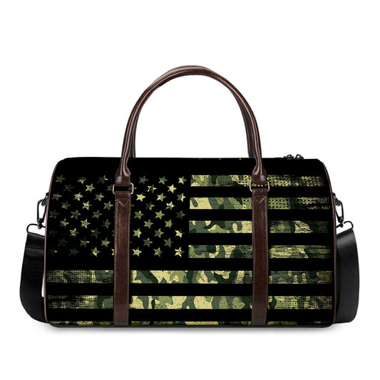 Camouflage American Flag Print Duffle Bag
